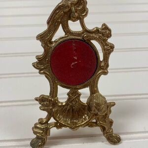 Antique Victorian Brass Pocket Watch Display Easel 1920s Jewelry Display